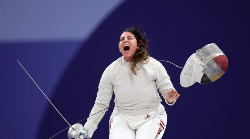 Egyptian fencer Nada Hafez reveals she competed while 7 months pregnant, inspiring awe and admiration.